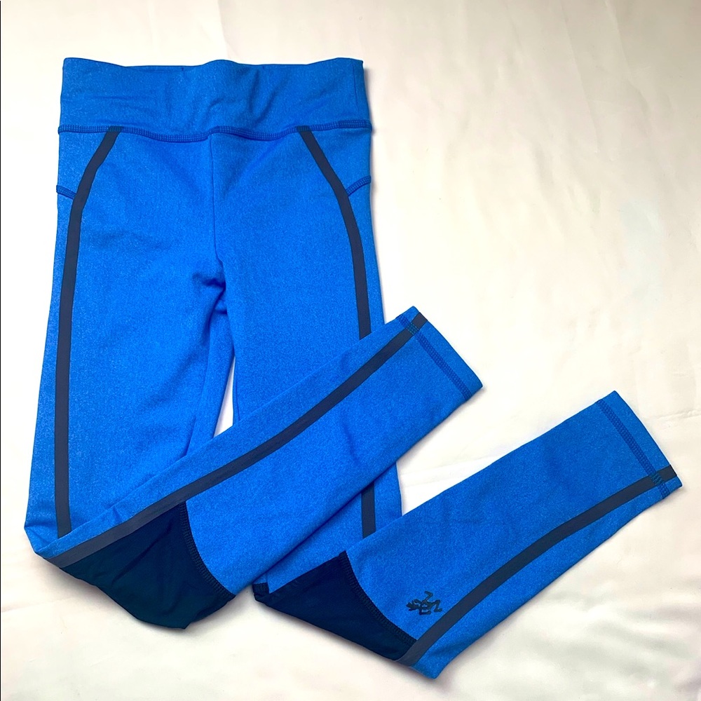 Gramicci Blue Black Mesh Leggings Size 7/8 Girls